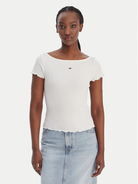 Tommy Jeans Tommy Jeans T-Shirt Lettuce Edge DW0DW22460 Εκρού Slim Fit