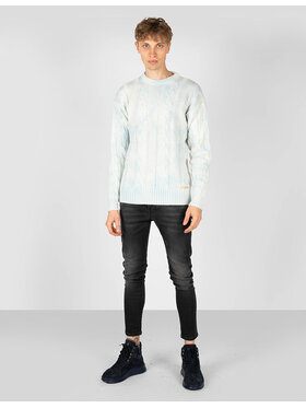Takeshy Kurosawa Takeshy Kurosawa Sweter 83063 | Maglia Treccia Sfumata Biały Regular Fit