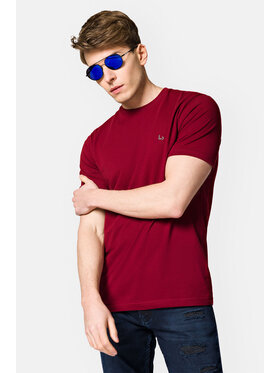 Lancerto Lancerto T-Shirt Linus TS073123000026 Bordowy Regular Fit