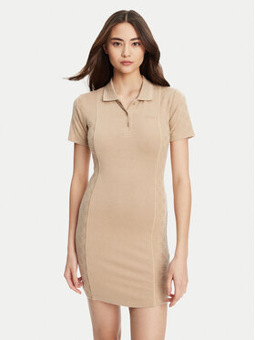 Guess Guess Sukienka dzianinowa V5YK00 KCX12 Beżowy Regular Fit