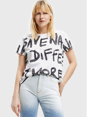 Desigual Desigual T-Shirt Enya 22WWTK21 Bílá Regular Fit