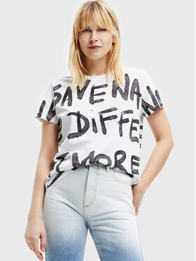 Desigual Desigual T-Shirt Enya 22WWTK21 Weiß Regular Fit