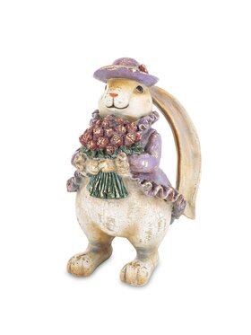 MIAhome MIAhome Figurka króliczka z bukietem DŁUGOUCHA Beżowy