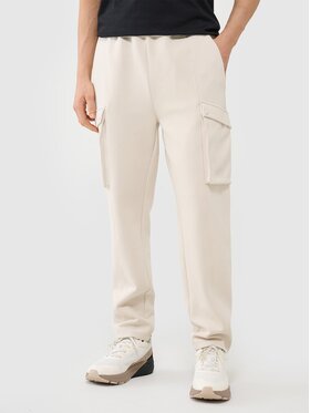 4F 4F Spodnie materiałowe 4FWSS25TTROM0990-12S Biały Regular Fit