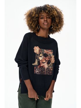 blue shadow blue shadow Sweter Xaxa Czarny Regular Fit