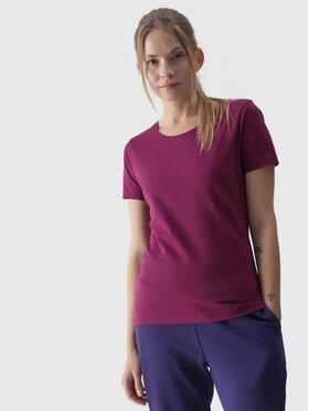 4F 4F Tričko 4FWMM00TTSHF1845-51S Fialová Slim Fit