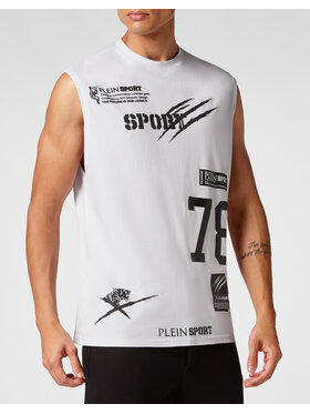 Plein Sport Plein Sport Tank top 1237 Biały Regular Fit