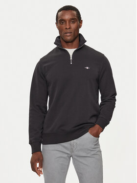 Gant Gant Pulóver Reg Shield Half Zip Sweat 2008005 Fekete Regular Fit