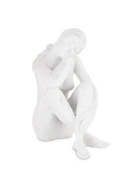 MIAhome MIAhome Figurka siedzącej kobiety 21x11x17 cm DONNA-2 Biały