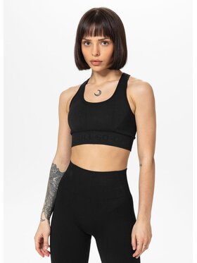 PITBULL PITBULL Biustonosz top Top sportowy damski COLUMBIA XL Czarny Regular Fit