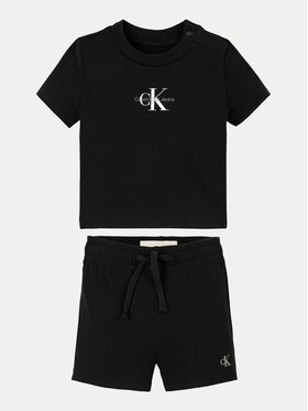 Calvin Klein Jeans Calvin Klein Jeans Komplet t-shirt i spodenki Monogram Logo IN0IN00319 Czarny Regular Fit