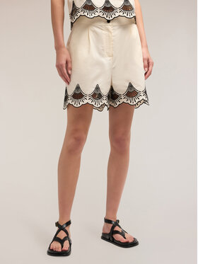 Motivi Motivi Pantaloncini di tessuto P017Q003990N0S1 Crema Regular Fit