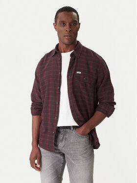 Wrangler Wrangler Camicia 1 Pkt Flannel 112371522 Bordeaux Relaxed Fit