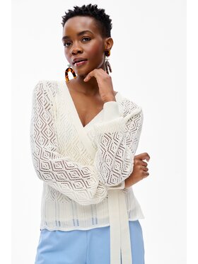 blue shadow blue shadow Kardigan Sevila Kremowy Regular Fit