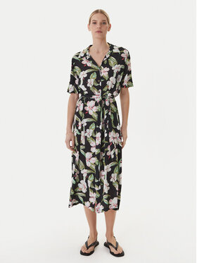 Roxy Roxy Φόρεμα πουκάμισο Island Escape ERJWD03865 Μαύρο Regular Fit