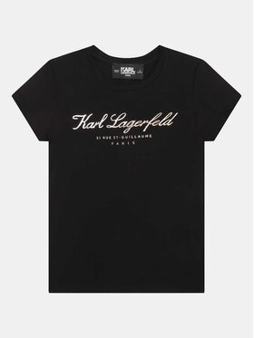 Karl Lagerfeld Kids Karl Lagerfeld Kids T-Shirt Z15435 M Czarny Regular Fit