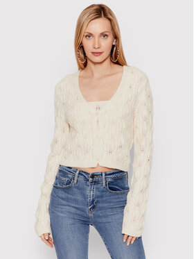 DeeZee DeeZee Sada top a kardigán Damina AL014 Béžová Cropped Fit