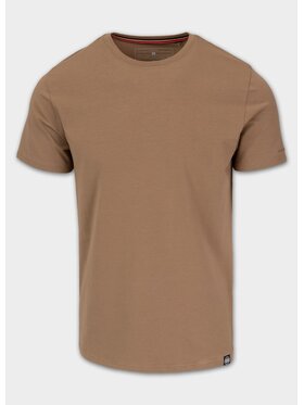 PITBULL PITBULL T-Shirt Koszulka męska Slim Fit MINIMAL M Brązowy Regular Fit