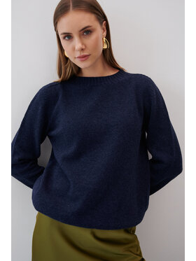 Fobya Fobya Sweter F2051 Granatowy Basic Fit