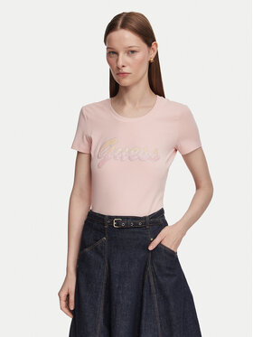 Guess Guess T-shirt W6YI56 K5028 Rosa chiaro Slim Fit