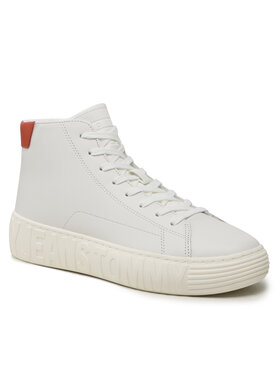 Tommy Jeans Tommy Jeans Sneakersy Tjm Outsole Mid Cut EM0EM01218 Biela