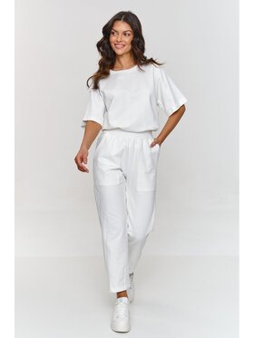 Makadamia Makadamia Dres m865 Écru Relaxed Fit