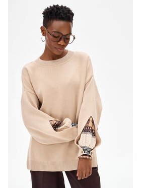 blue shadow blue shadow Sweter Celeste Beżowy Regular Fit