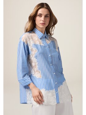 Oltre Oltre Camicia 5180J000728N0R4 Turchese Baggy Fit