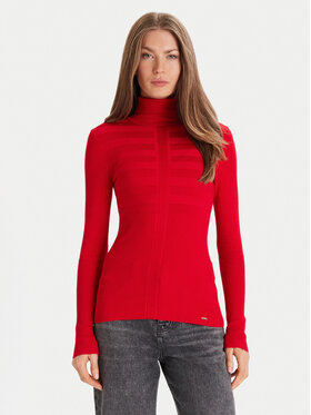 Morgan Morgan Bluză cu gât 132-MENTOS.M Roșu Slim Fit