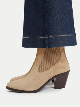 Tommy Hilfiger Tommy Hilfiger Боти Suede Western Chelsea Boot FW0FW09581 Бежов