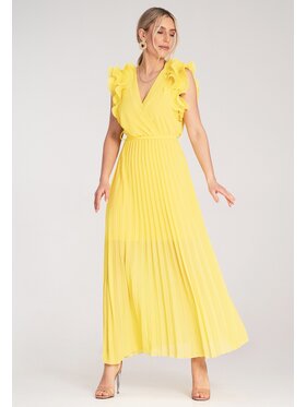 FIGL FIGL Koktejlové šaty M1189 Žltá Flared Fit