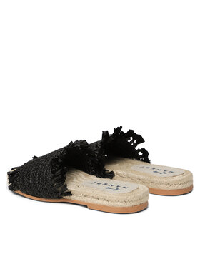 Manebi Espadrile Fringed Knots Raffia Jute Sandals V 3.1 Y0 Crna