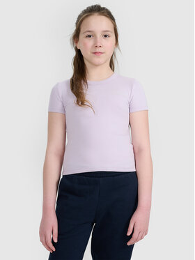 4F 4F T-Shirt BASIC+ Fioletowy jasny Slim Fit