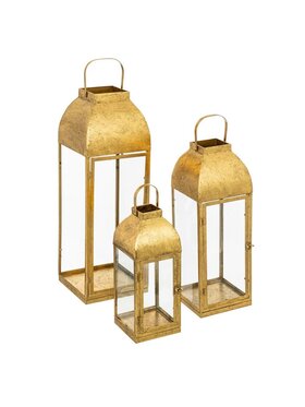 MIAhome MIAhome Lampion Komplet trzech złotych latarni Enzo 62 cm Złoty