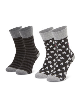 Tommy Hilfiger Tommy Hilfiger Súprava 2 párov vysokých ponožiek unisex 100000816 Sivá
