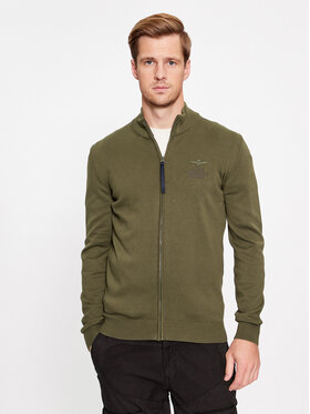 Aeronautica Militare Aeronautica Militare Kardigan 232MA1447L506 Zielony Regular Fit