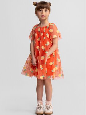 minoti minoti Sukienka elegancka 30DRESS117 Pomarańczowy Regular Fit