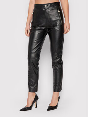 Custommade Custommade Кожени панталони Phoebe 999418510 Черен Regular Fit