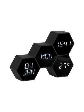 MIAhome MIAhome Budzik HONEYCOMB 12x17,5 cm czarny Czarny