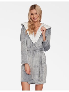 Esotiq Esotiq Szlafrok 40266 Szary Regular Fit