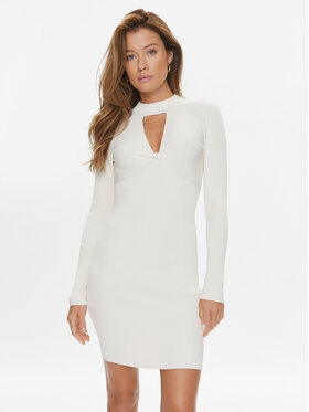 Guess Guess Sukienka dzianinowa W3BK0G Z2YN2 Écru Slim Fit