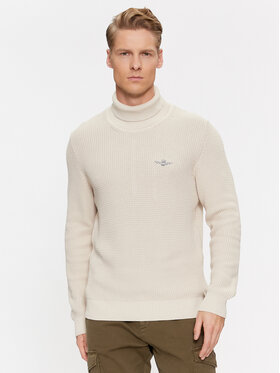 Aeronautica Militare Aeronautica Militare Rollkragenpullover 232MA1451L512 Écru Regular Fit