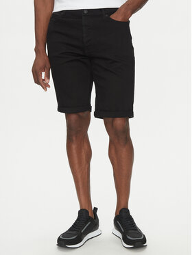 HUGO HUGO Szorty jeansowe 50537718 Czarny Regular Fit