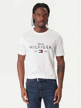 Tommy Hilfiger Tommy Hilfiger Tricou Brand Love MW0MW41455 Alb Regular Fit