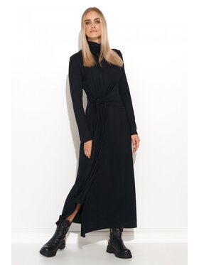Makadamia Makadamia Sukienka dzianinowa M676 Czarny Classic Fit