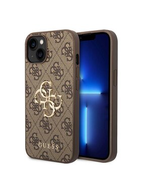 Guess Guess Etui na telefon iPhone 15 Plus Brązowy