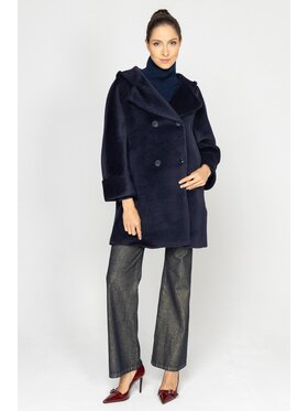 Deni Cler Milano Deni Cler Milano Płaszcz W-DC-8076-D5-K2-58-1 Granatowy Regular Fit