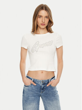 Guess Guess T-Shirt W5RI68 KA0H1 Biały Regular Fit