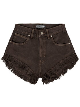 MissDenim MissDenim Szorty jeansowe High Waist Brązowy Regular Fit