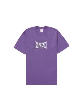 Supreme Supreme T-Shirt Warm Up Tee Fioletowy Casual Fit